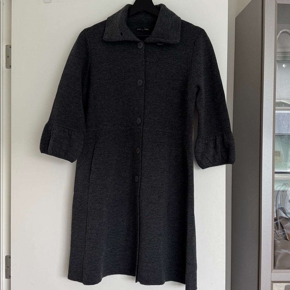 Eileen Fisher Charcoal Button-Up cardigan